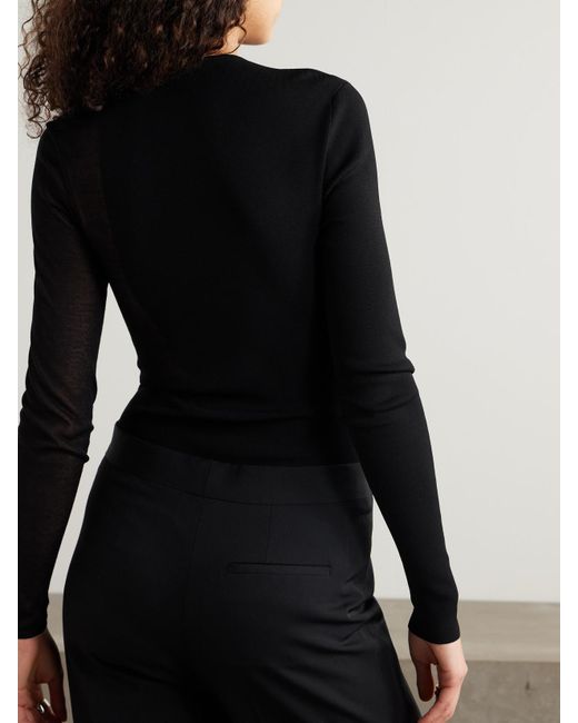 Stella McCartney Black Miracle Stretch-Knit And Cotton-Blend Bodysuit