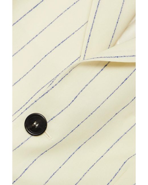 Marni Natural Pinstriped Wool Blazer