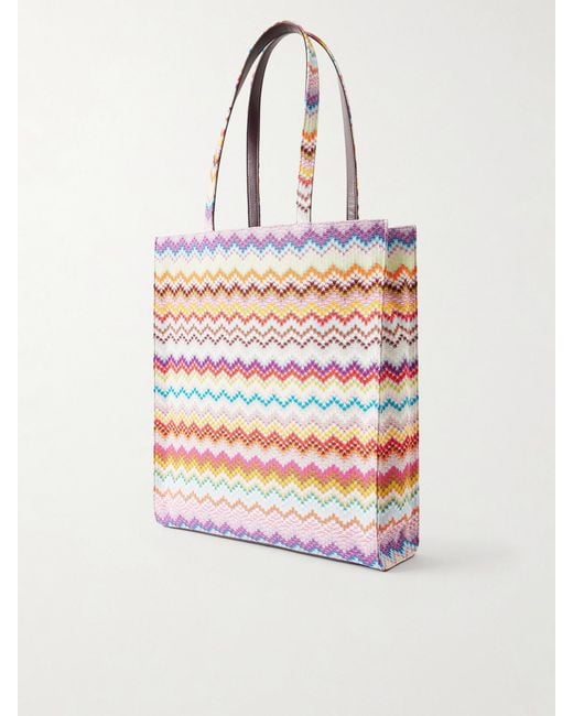 Missoni White Striped Lurex Tote
