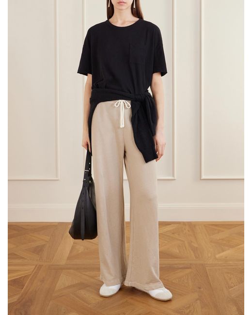 James Perse Black Cropped Cotton-Blend Jersey T-Shirt