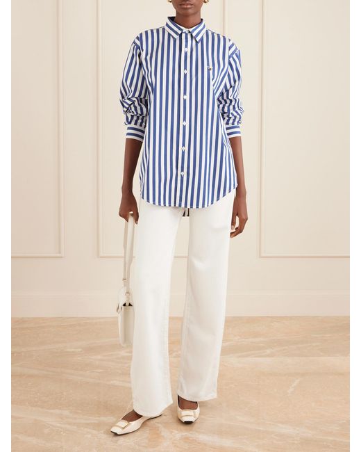 Aimé Leon Dore Blue Striped Cotton-Poplin Shirt