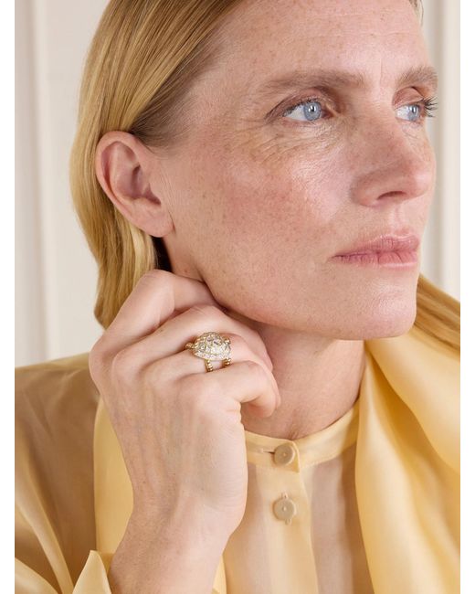 Yvonne Léon Natural Bague Tortue Coeur 9-Karat Diamond Ring