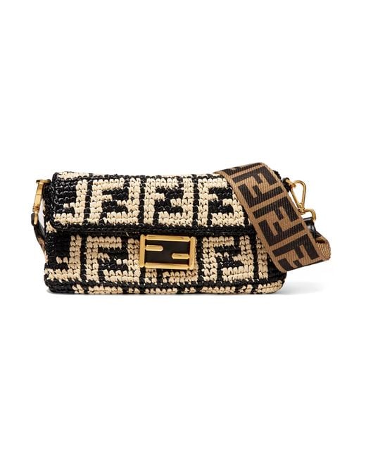 Fendi Baguette Raffia Shoulder Bag Lyst UK