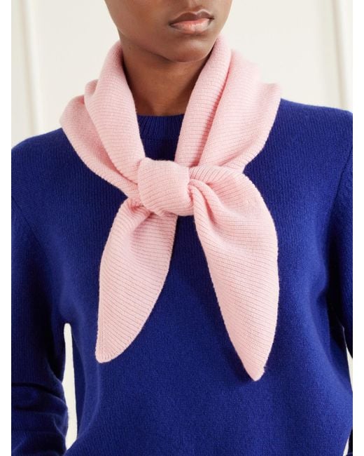&Daughter Pink Fionn Ribbed Cashmere Scarf