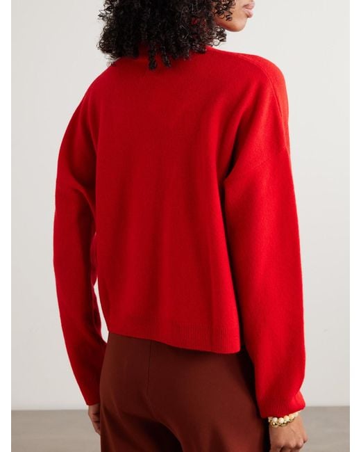 Leset Red Jesse Wool Mock Neck Sweater