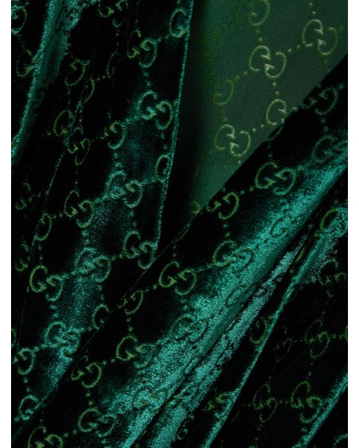 Gucci Green Belted Devoré-Velvet Robe