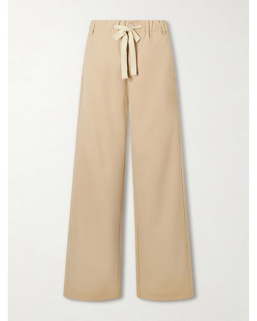 Sanderlak Natural Twill Wide-Leg Pants