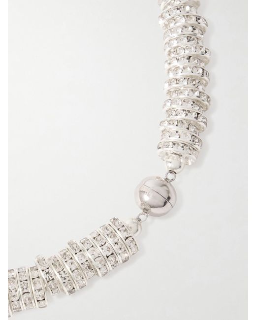 Julietta White Tone Faux Pearl And Swarovski Crystal Necklace