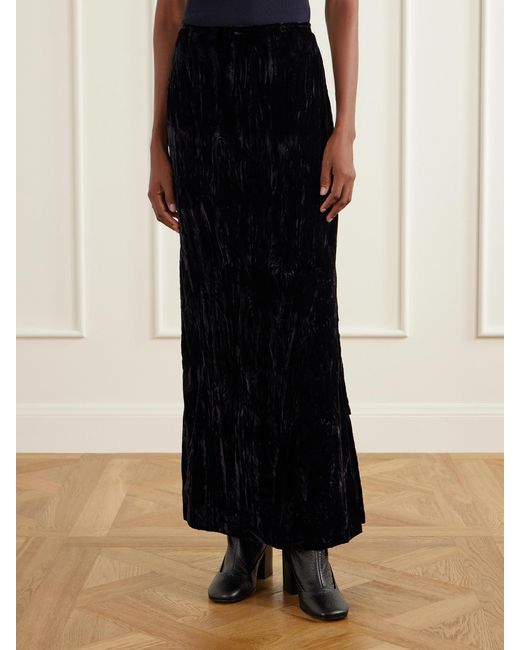 Anna Sui Black Velvet Maxi Skirt