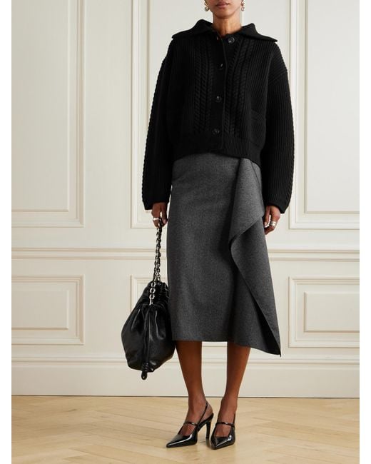 Sa Su Phi Black Cable-Knit Wool And Cashmere-Blend Cardigan