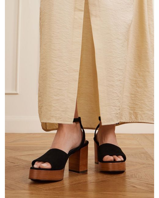 Totême  Black Suede Platform Sandals