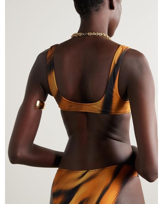 Skims Multicolor Roberto Cavalli Signature Swim Plunge Triangle Top
