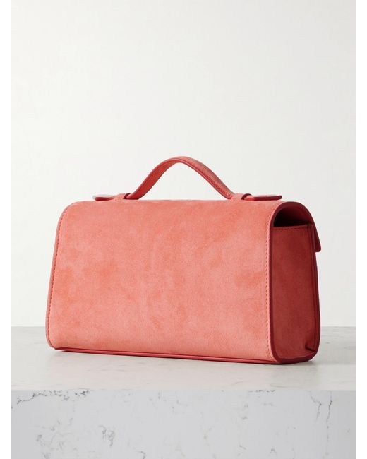 SAVETTE Pink Symmetry Pochette Suede Tote