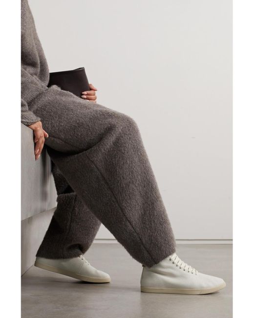 The Row White Canvas High-Top Sneakers