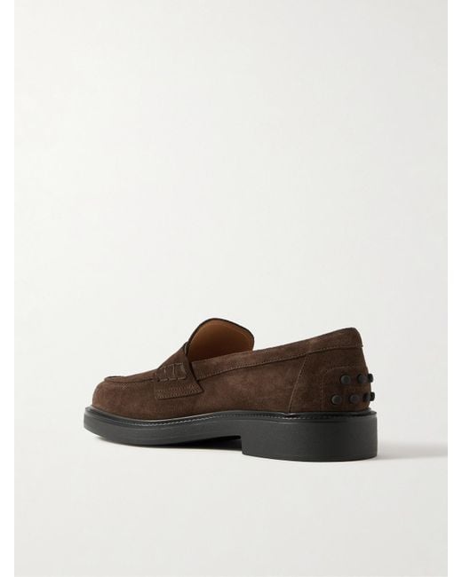 Tod's Brown Mocassino Suede Loafers