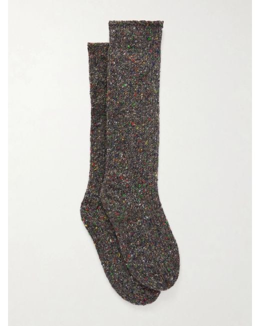 Gabriela Hearst Gray Stela Ribbed Cashmere-Blend Socks