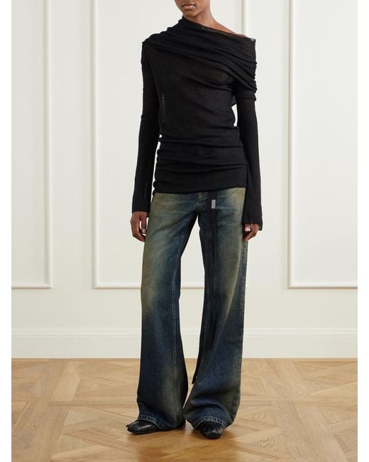 Ann Demeulemeester Black Zoey Leather Ballet Flats