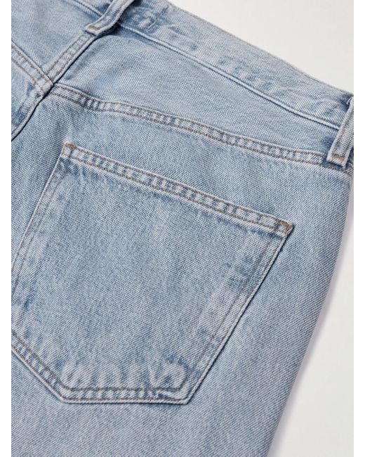 Agolde Blue Low Curve Mid-Rise Wide-Leg Jeans