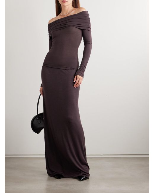 Skims Purple Sheer Modal-Blend Long Skirt