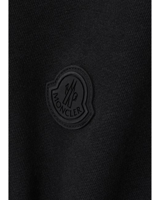 Moncler Black Appliquéd Cotton-Jersey And Pleated Shell Mini Dress
