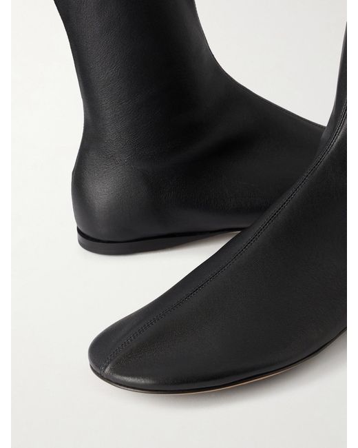 Bottega Veneta Black Cherry Leather Ankle Boots