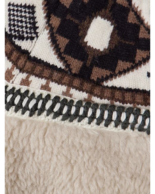 Sea Natural Linea Fair Isle Merino Wool And Fleece Jacket