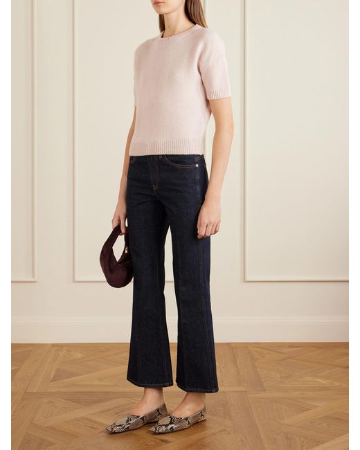 Khaite Red Olivia Mini Suede Shoulder Bag