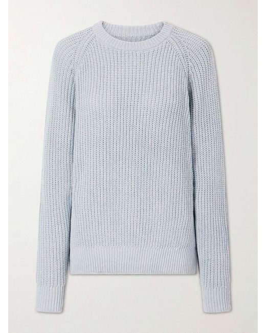 Aimé Leon Dore Blue Ribbed Cotton Sweater