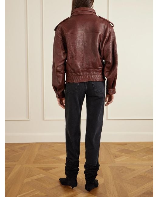 Isabel Marant Brown Aneli Mehrlagige Jacke Aus Strukturiertem Leder