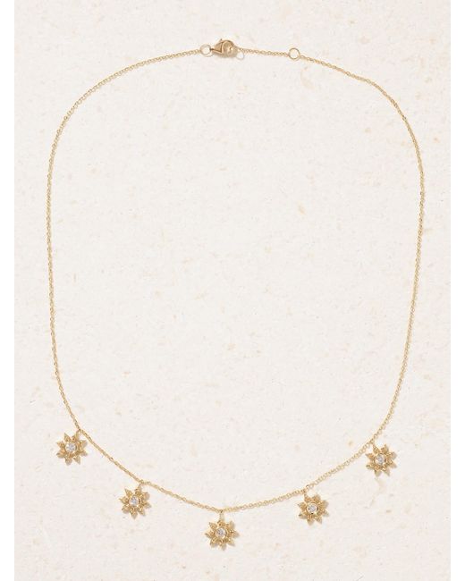 L'Atelier Nawbar Natural Five Star Seed 18-Karat Diamond Necklace