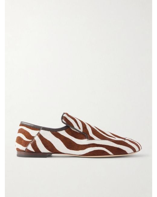 Wales Bonner Brown Dakar Zebra-Print Calf Hair Loafers