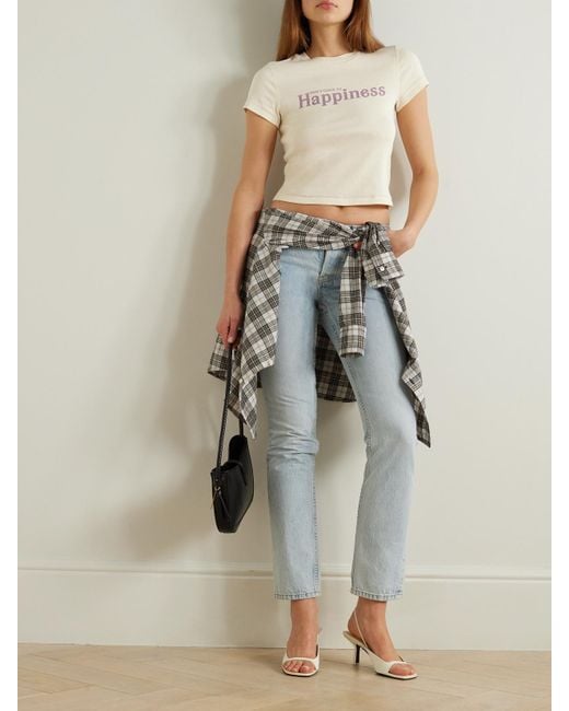 Re/done Natural Net Sustain + Pamela Anderson Printed Organic Cotton-Jersey T-Shirt