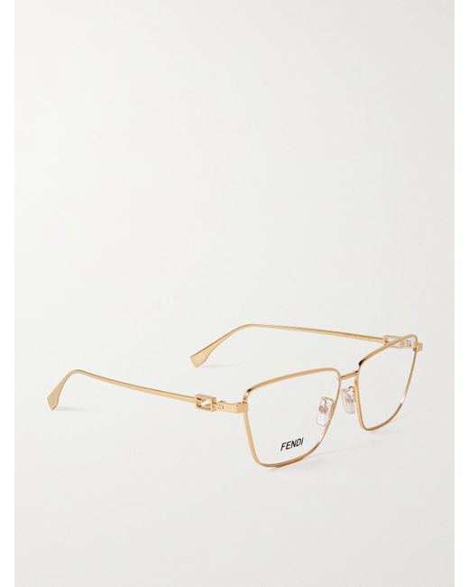 Fendi Natural Baguette Square-Framed-Tone Optical Glasses