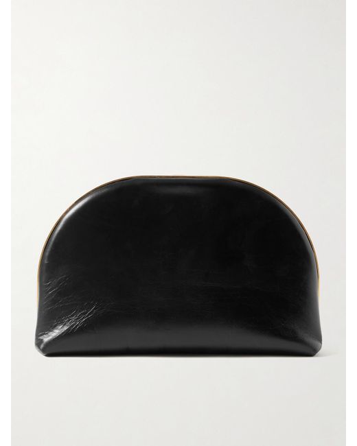 The Row Black Sylvia Leather Clutch