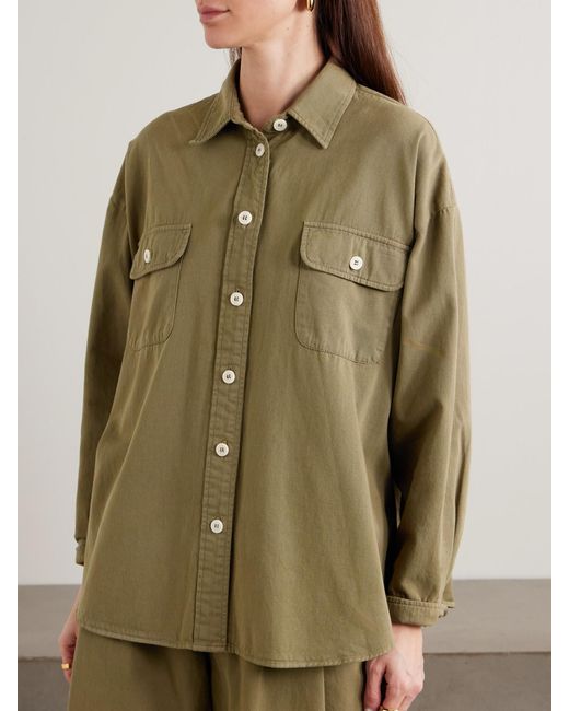 Jamie Haller Green The Big Oversized Cotton-Twill Shirt