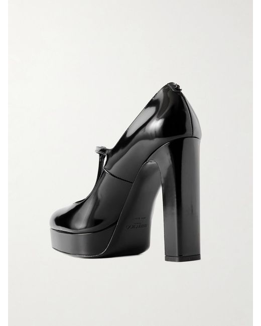 Jimmy Choo Black Marene 120 Embellished Patent-Leather Mary Jane Pumps