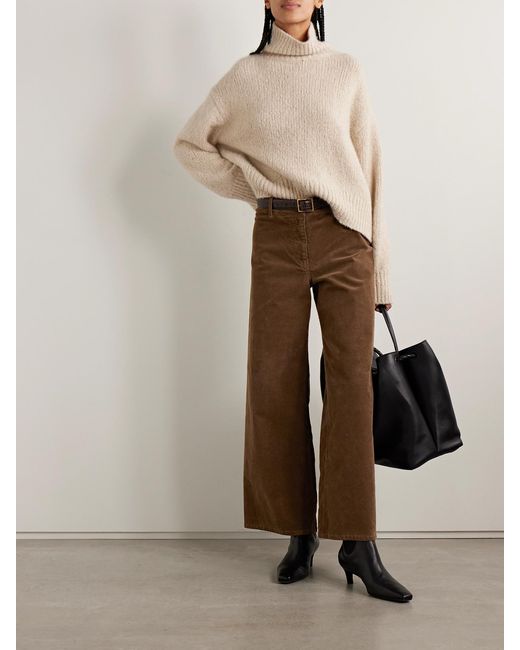 Nili Lotan Brown Megan Cotton-Blend Corduroy Wide-Leg Pants