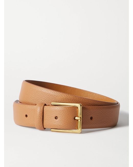 Andersons Brown Textured-Leather Belt