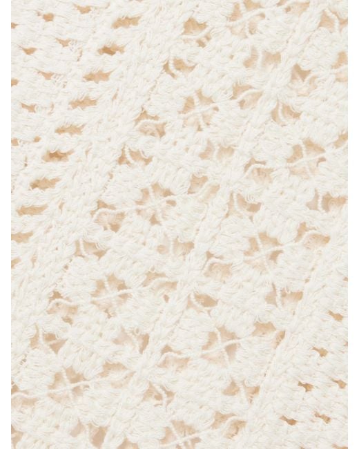SARA CRISTINA Natural Gala Crocheted Cotton Mini Dress