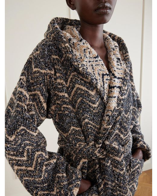 Missoni Gray Azul Hooded Cotton Robe