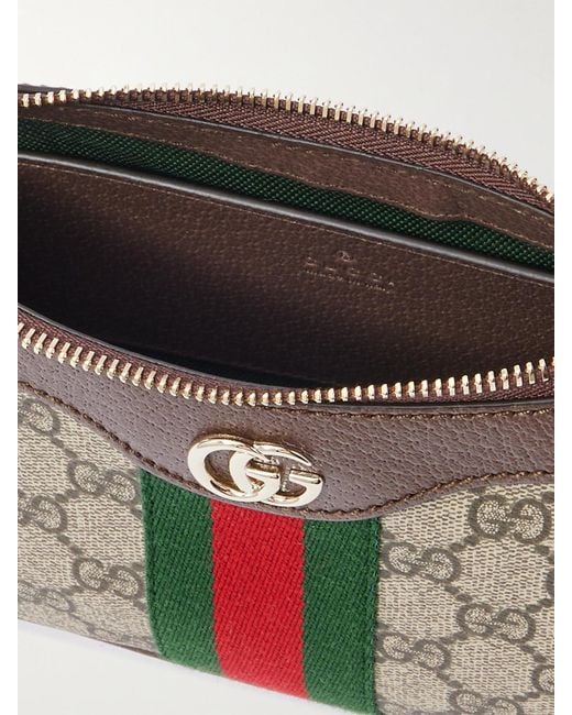 Gucci Metallic Ophidia Small Leather-Trimmed Printed Coated-Canvas Shoulder Bag