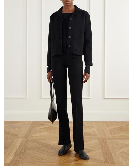 High Sport Black Maude Ribbed Cotton-Blend Jacket