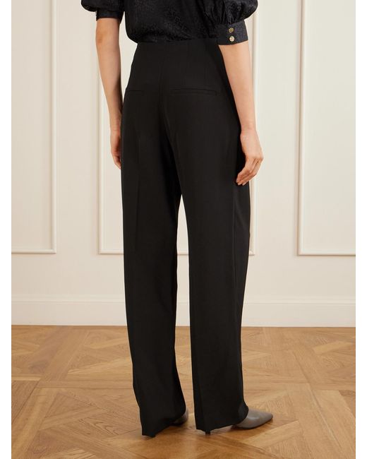 Veronica Beard Blue Kenneth Stretch-Crepe Wide-Leg Pants