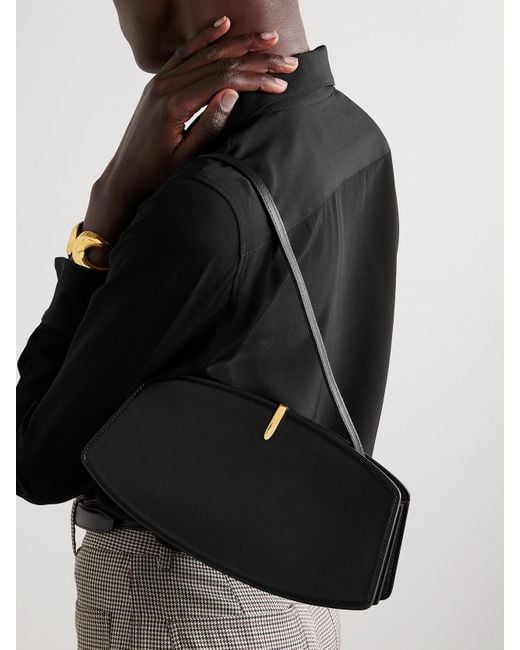SAVETTE Black Florence Schultertasche Aus Leder Mit Verzierung