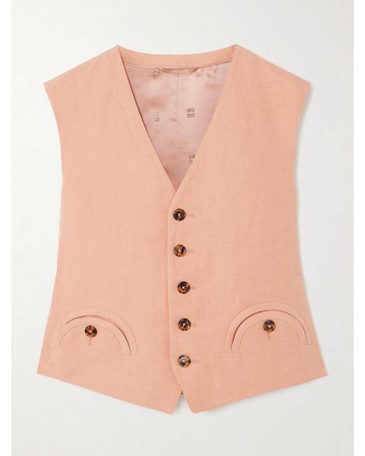 Gilet En Soie Et Lin Mélangés Flica Feral Blazé Milano en coloris Pink