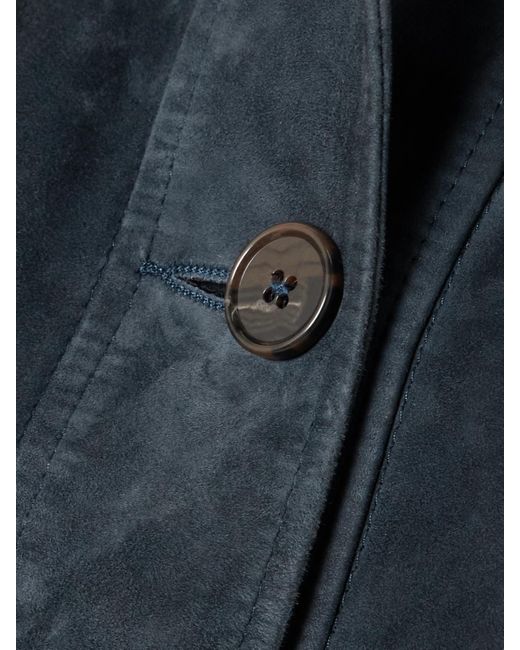 Arma Blue Miri Cropped Suede Jacket