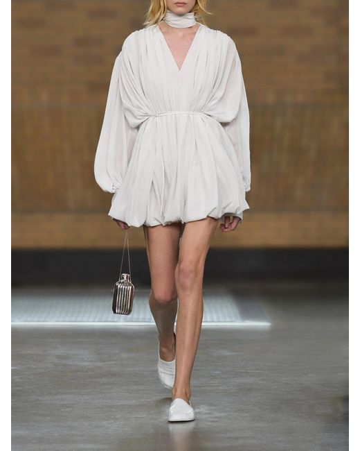 Calvin Klein White Allegra Belted Silk Crepe De Chine
