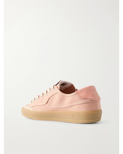 Autry Pink Windscape Low Suede-Trimmed Canvas Sneakers