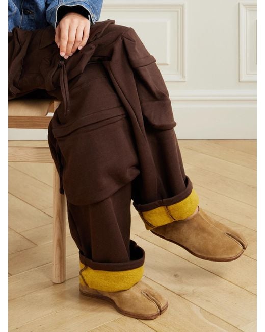 Mocassins Convertibles À Bouts Fendus En Daim Tabi Maison Margiela en coloris White