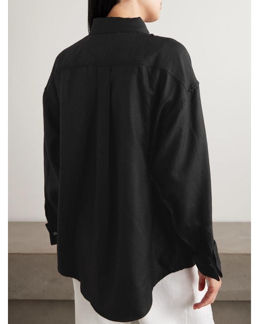 The Elder Statesman Black Brushed Wool And Cashmere-Blend Shirt